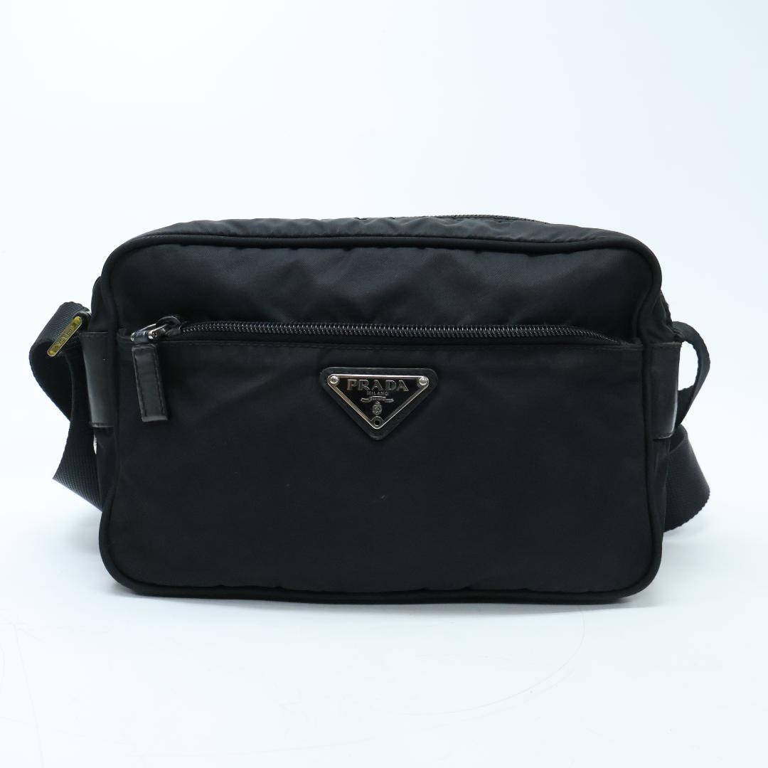 PRADA プラダ カメラバッグ ショルダーバッグ 三角ロゴ 白タグ ブラック