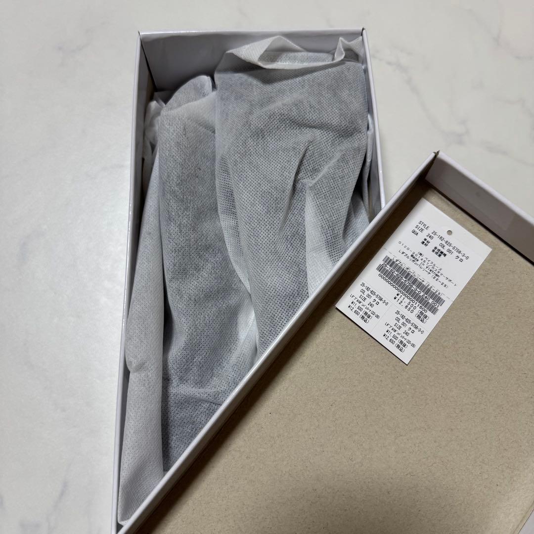 新品未使用 LE TALON Lダブルリボンバレリーナ ブラック 24.0