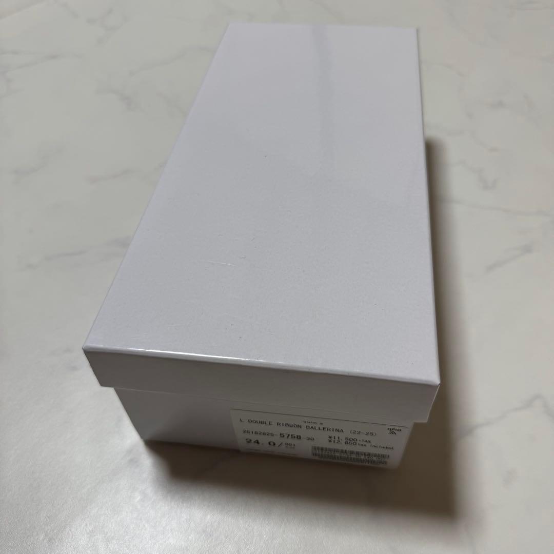 新品未使用 LE TALON Lダブルリボンバレリーナ ブラック 24.0