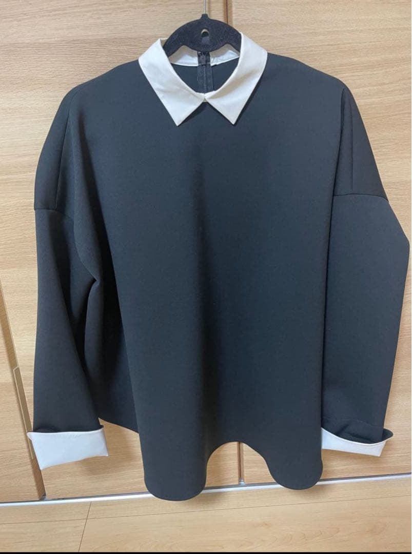 美品　ルフィル　スキューバダンボールブラウス　ブラック