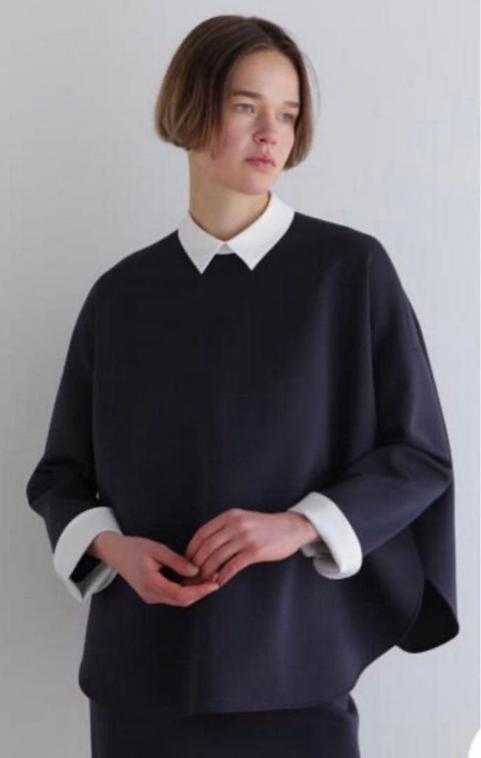 美品　ルフィル　スキューバダンボールブラウス　ブラック