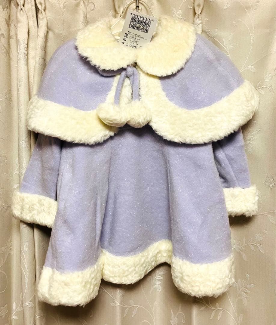 【平成レトロ】新品タグ付メゾピアノ　ラベンダー ケープつきワンピース