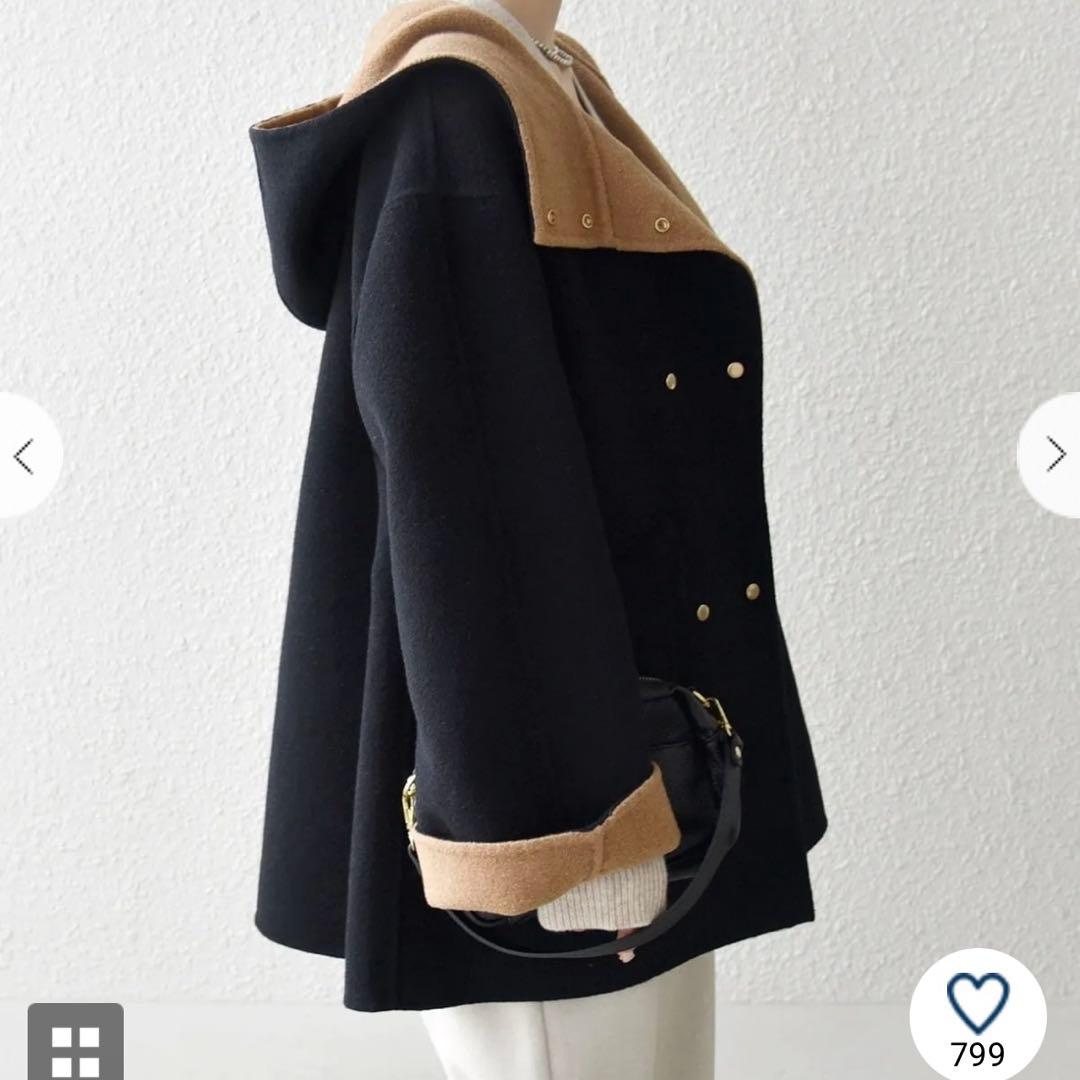 一部追加予約＞ SHIPS any： リバーフーデッドAラインミドルコート