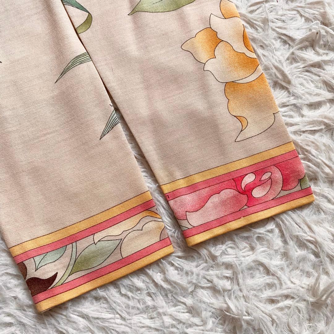 極美品■レオナール　シルク　花柄　長袖トップス　上品　日本製　L