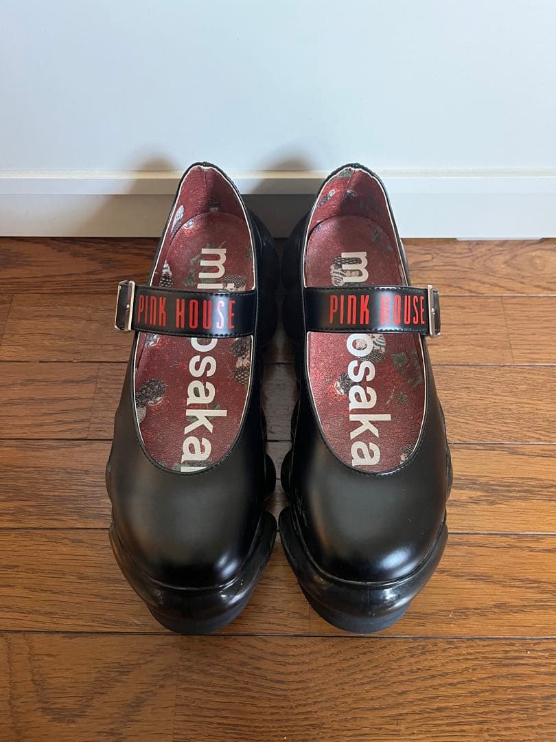 ミキオサカベ×PINK HOUSE ブラック 厚底シューズ