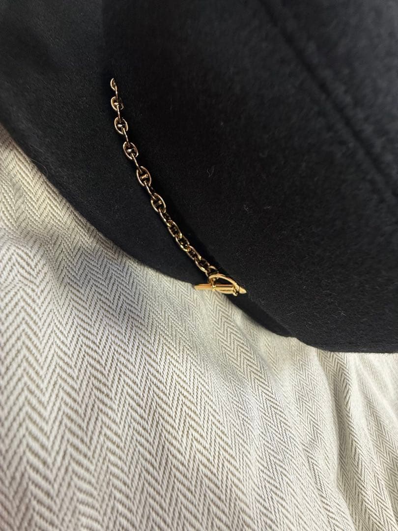 エルメス HERMES シェーヌダンクル 帽子 キャスケット ベルイル