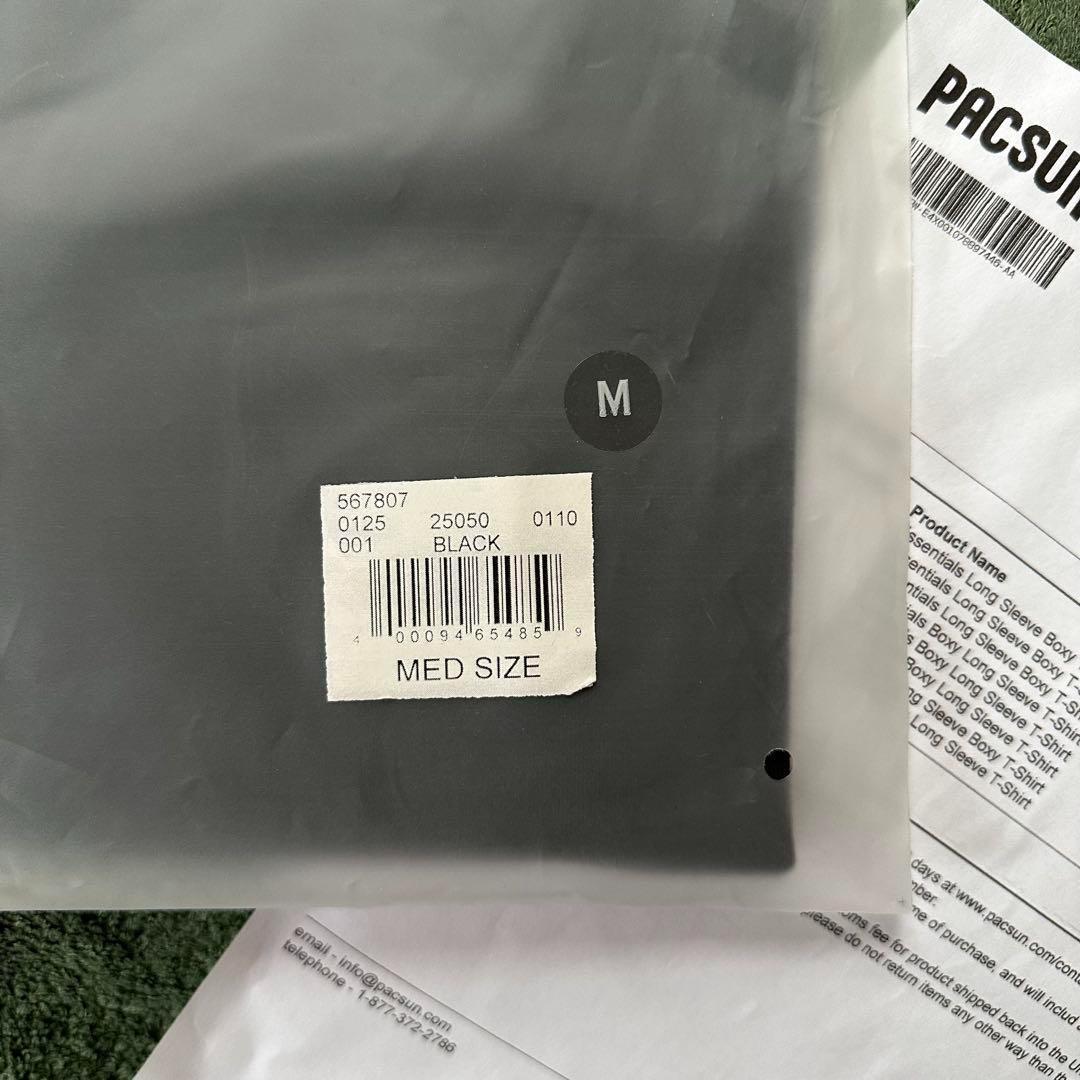 FOG Essentials エッセンシャルズ ロンT 黒 / 銀 Ｍ