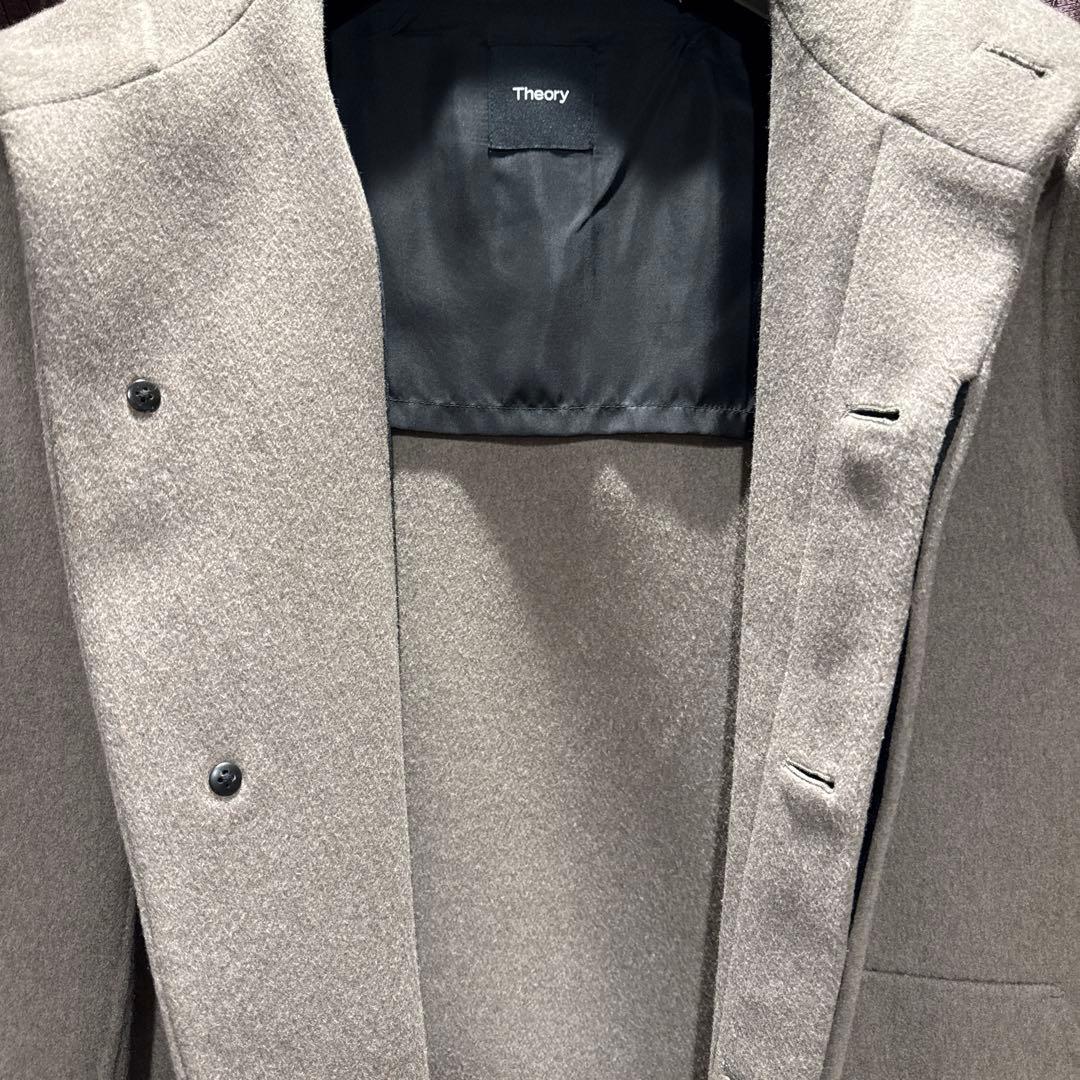 美品Theory セオリー　メンズウールコート　フーディ　カシミヤ混　Sサイズ