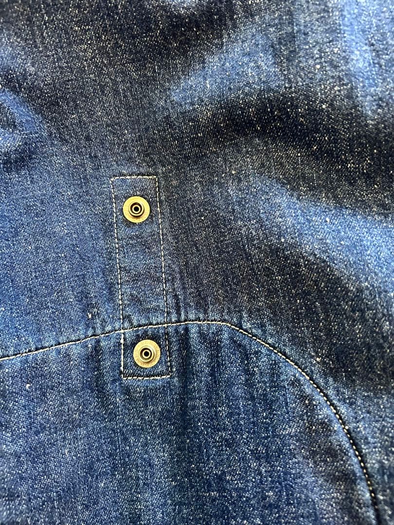 Needles ノーカラーデニムジャケット ロングコート　作務衣コート