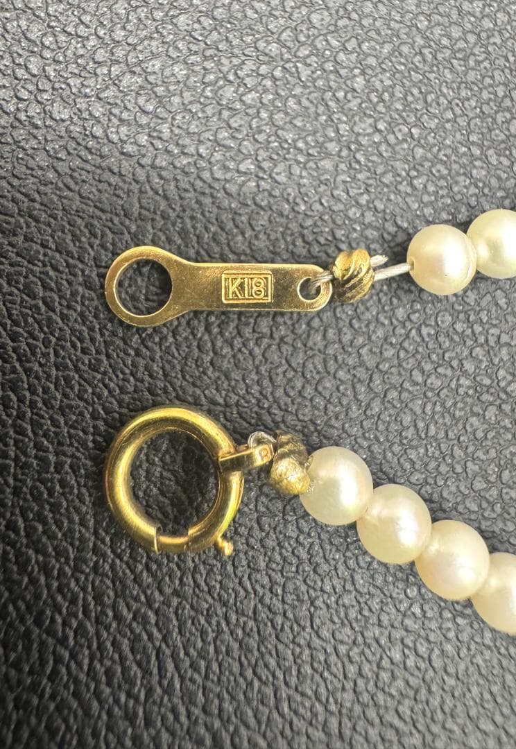 ★K18刻印留め具　ベビーパールネックレス　全長約40cm