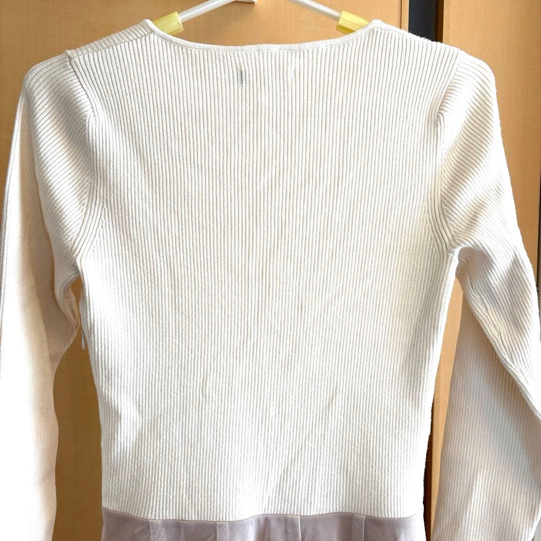 overE チュールドッキングワンピース　オフホワイト