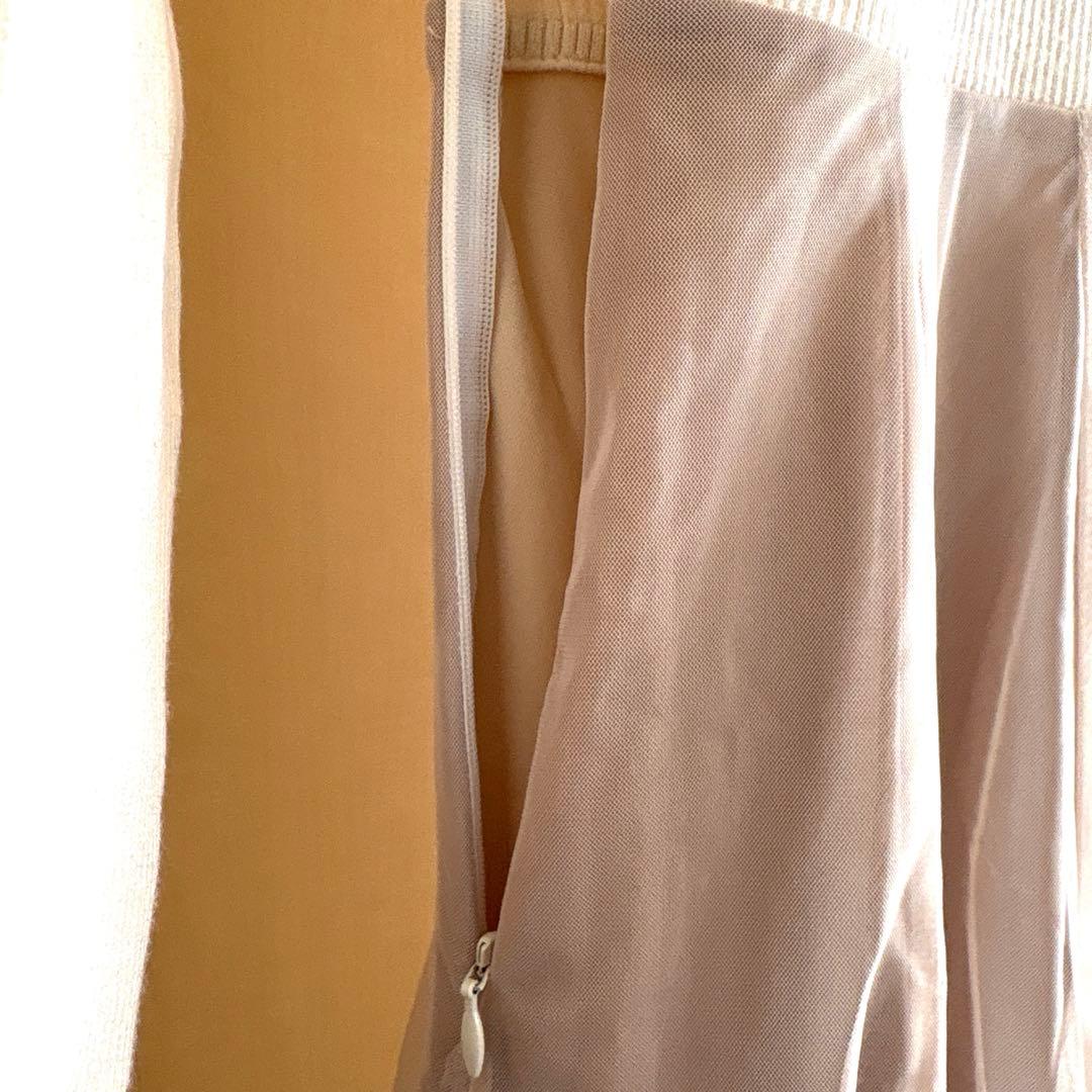 overE チュールドッキングワンピース　オフホワイト