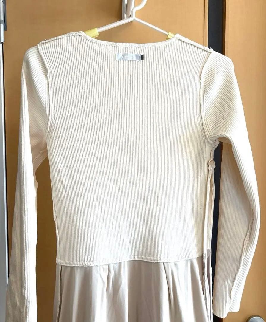 overE チュールドッキングワンピース　オフホワイト