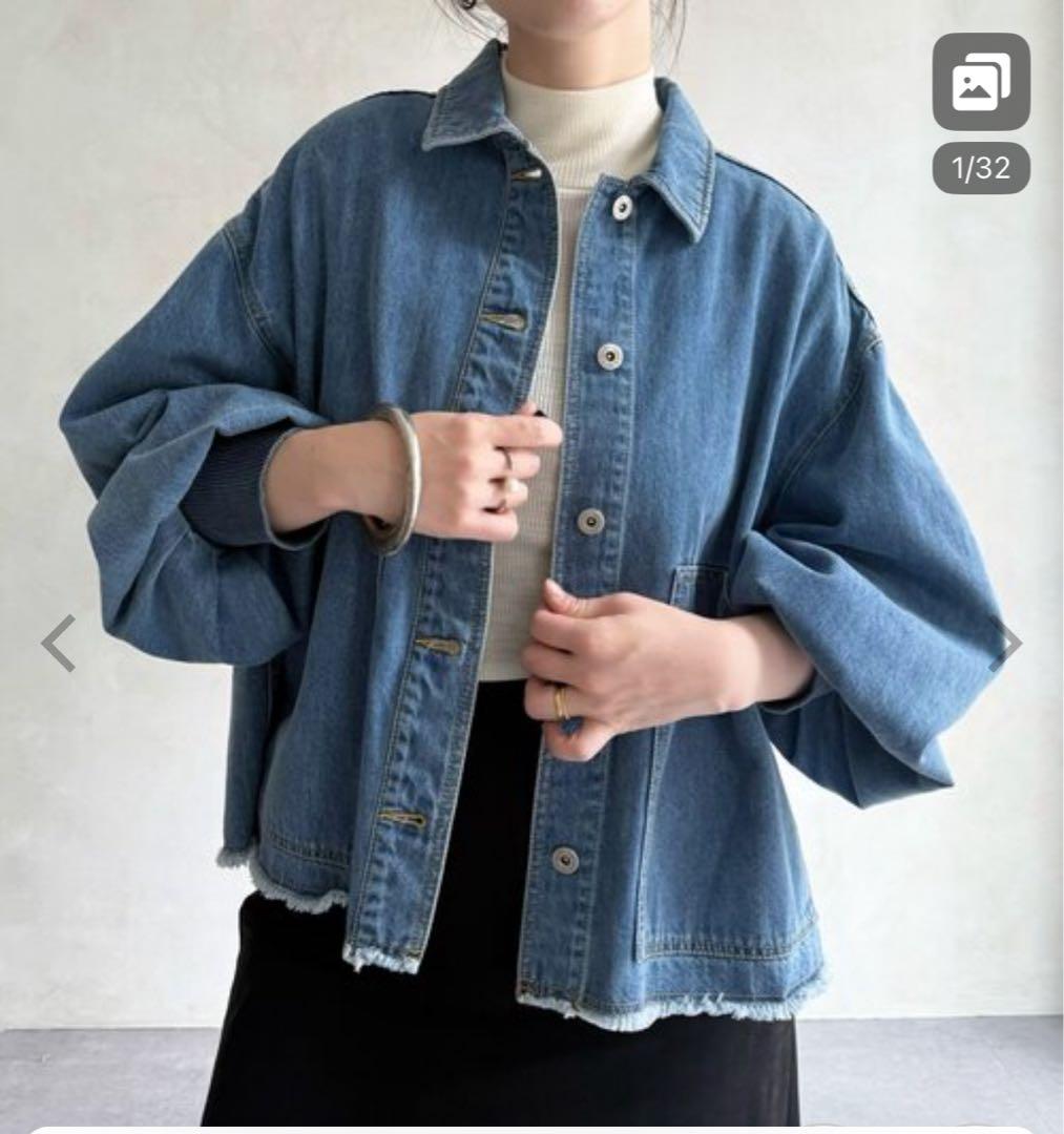 デニムバルーンスリーブジャケット 1サイズ