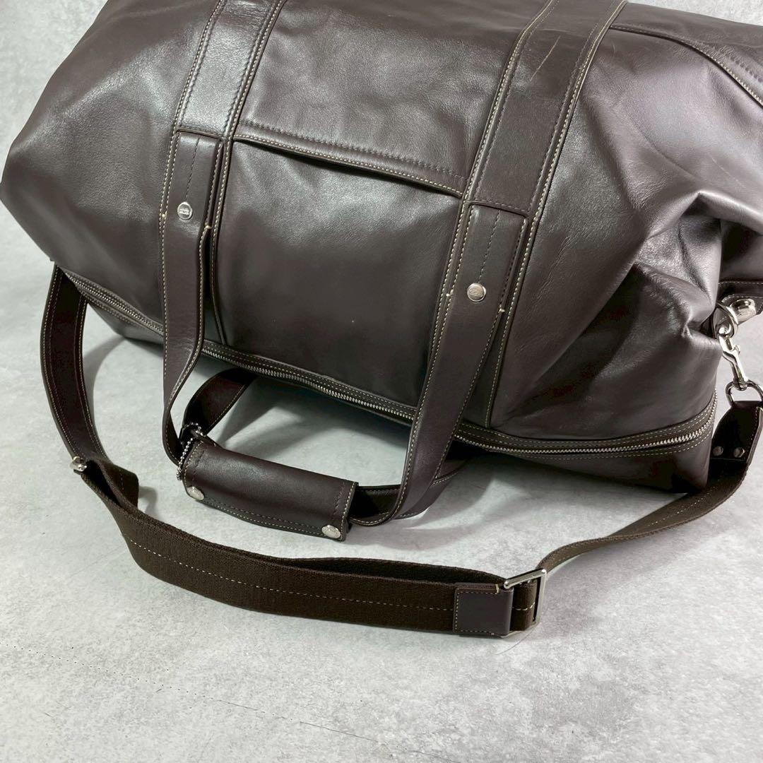 【極美品】コーチ 2way ボストンバッグ オールレザー ロゴ ブラウン