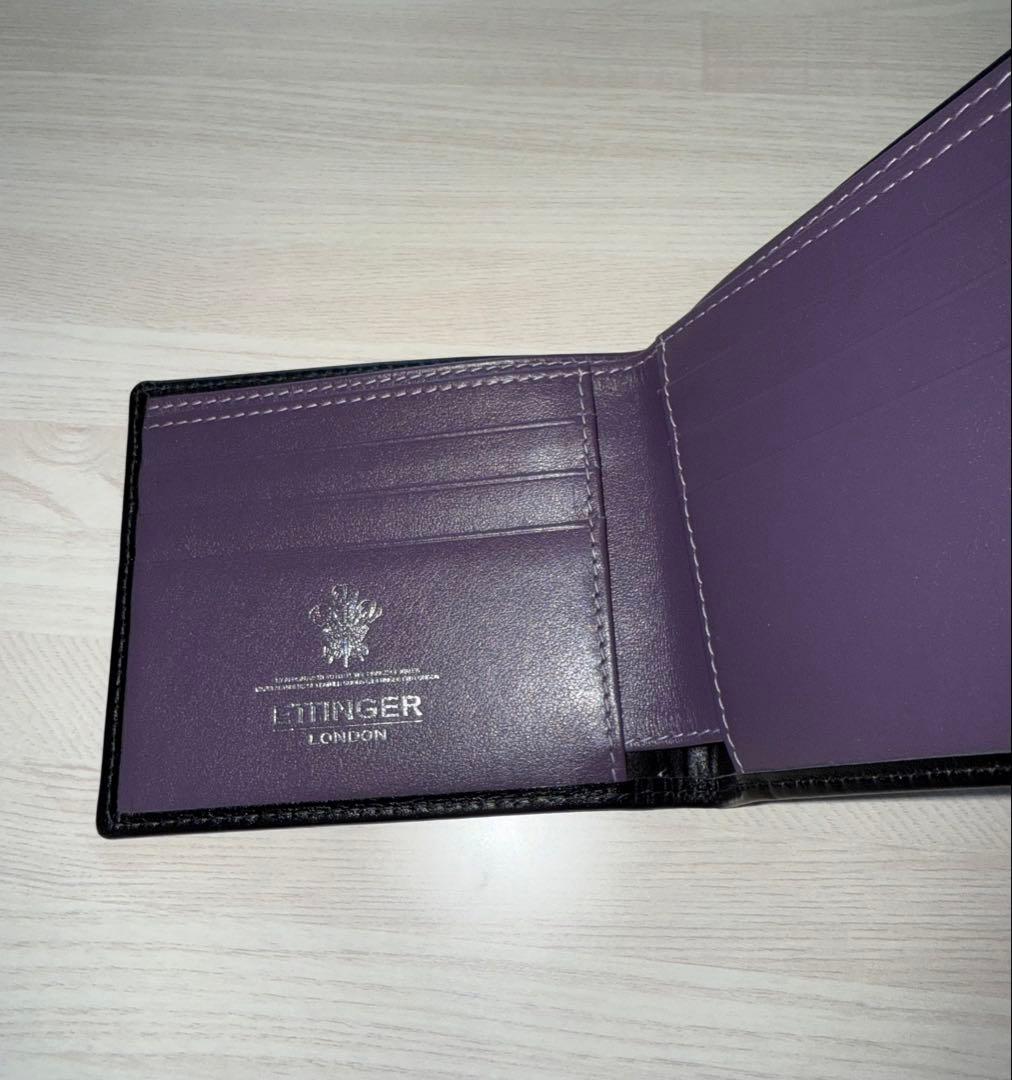 ETTINGER 二つ折り財布 紫色 レザー