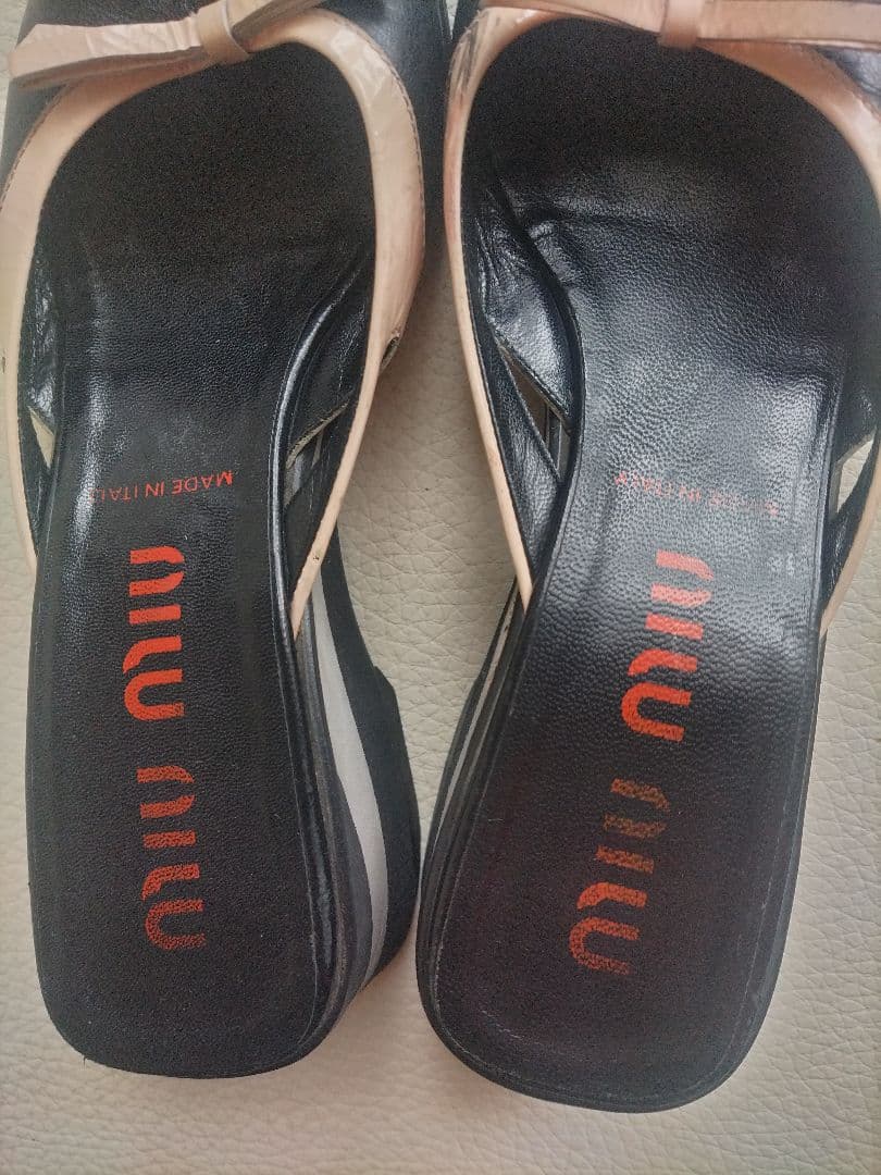 MIU MIU レザーオープントウミュール サイズ37