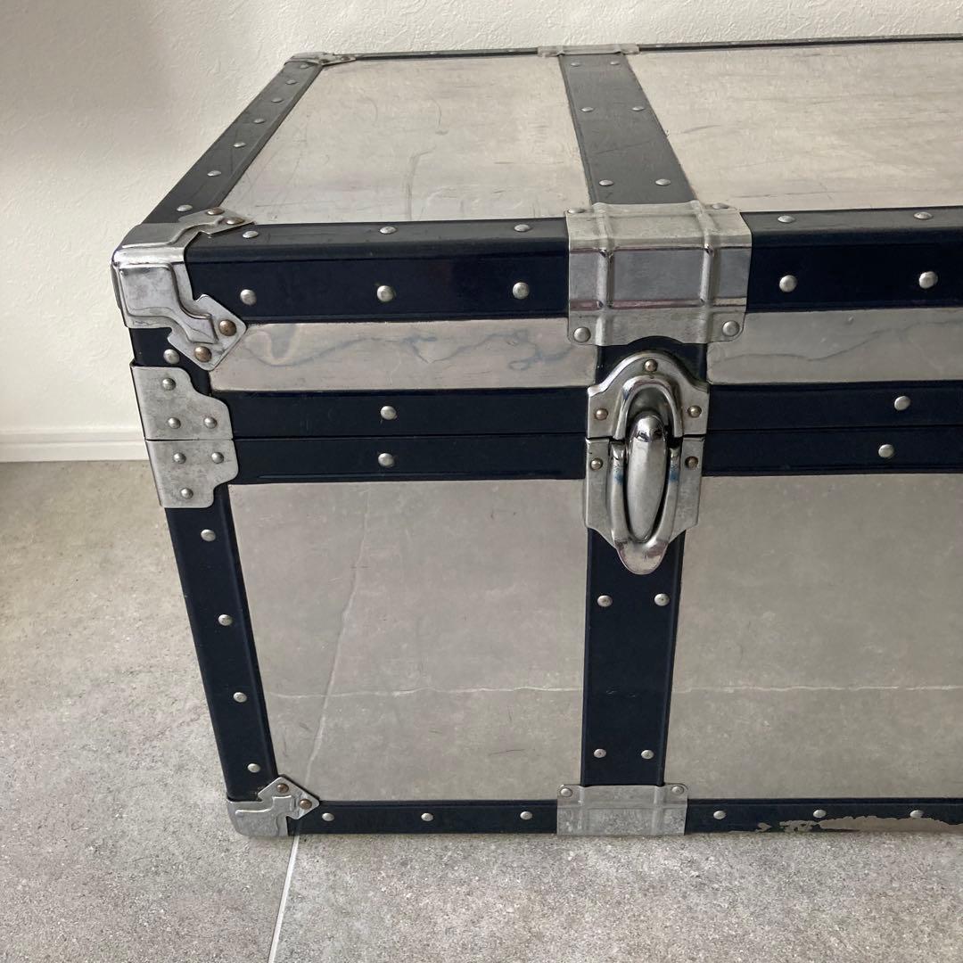 ヴィンテージ 大型トランク 船舶トランク インダストリアル 収納 ローテーブル