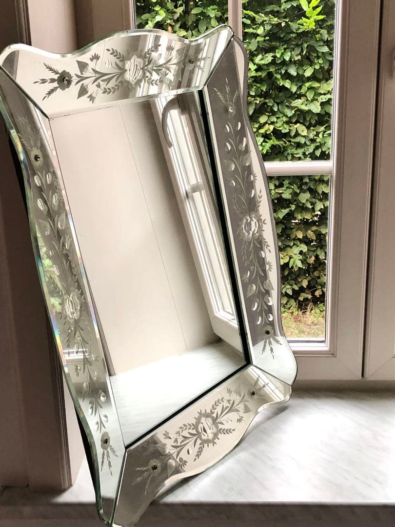 ベネチアンミラー　フランス　アンティーク　ヴィンテージミラー 鏡　ブロカント