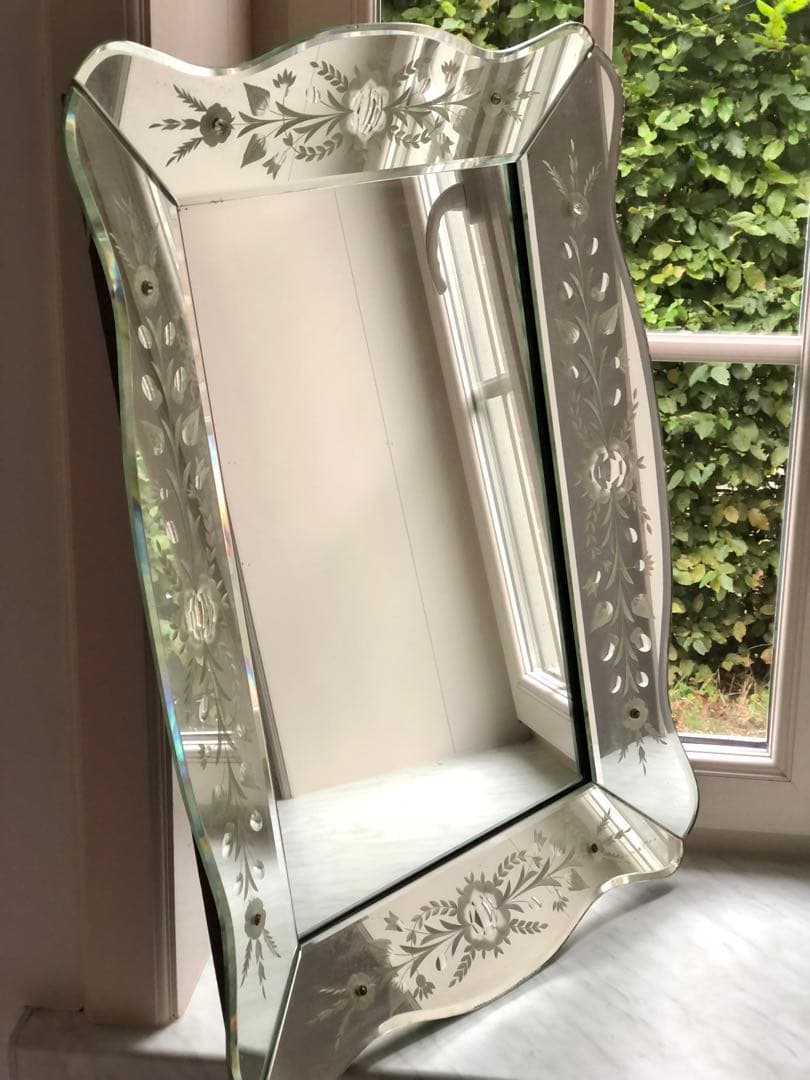 ベネチアンミラー　フランス　アンティーク　ヴィンテージミラー 鏡　ブロカント