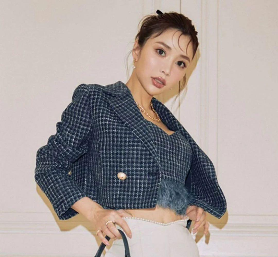 EIMY ISTOIRE‪‪❤︎‬パールツイードショートジャケット