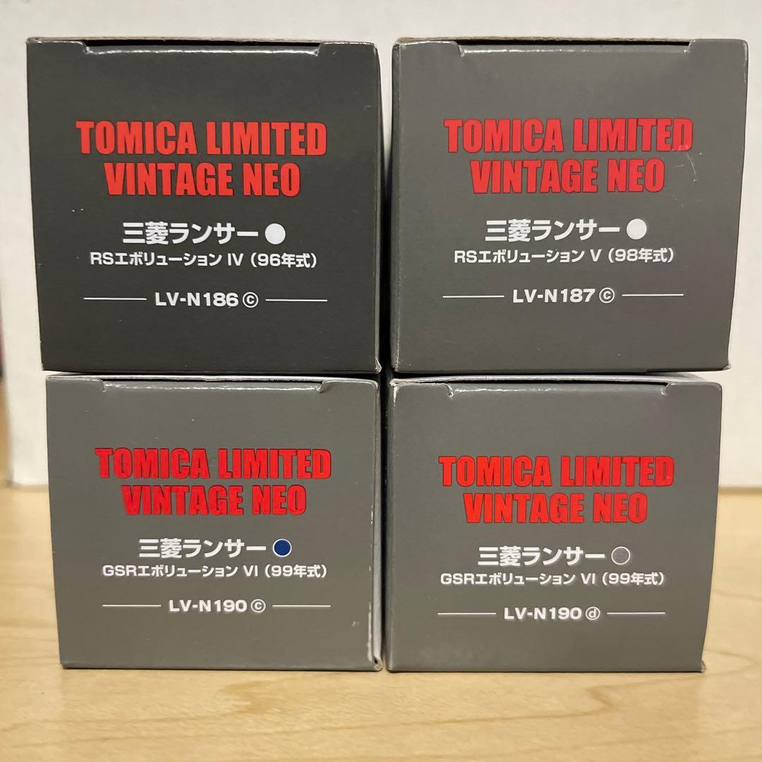 未使用 トミカリミテッドヴィンテージネオ 三菱ランサーエボリューション4台セット