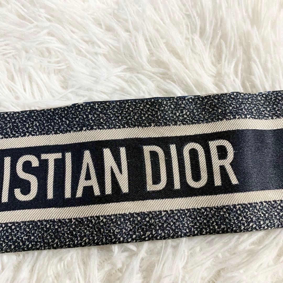 クリスチャンディオール　トロッター　ミッツァ　リボンスカーフ　オブリーク　シルク
