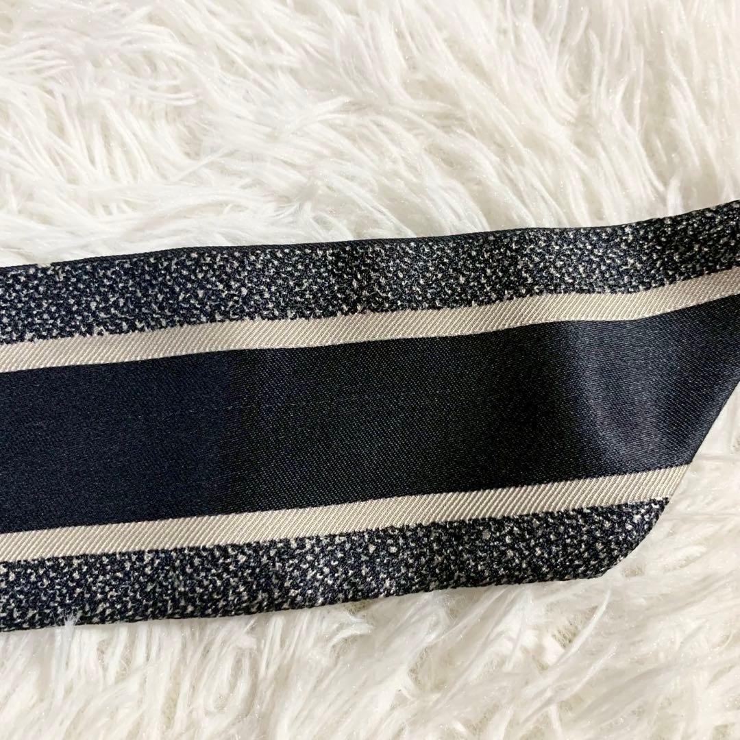 クリスチャンディオール　トロッター　ミッツァ　リボンスカーフ　オブリーク　シルク