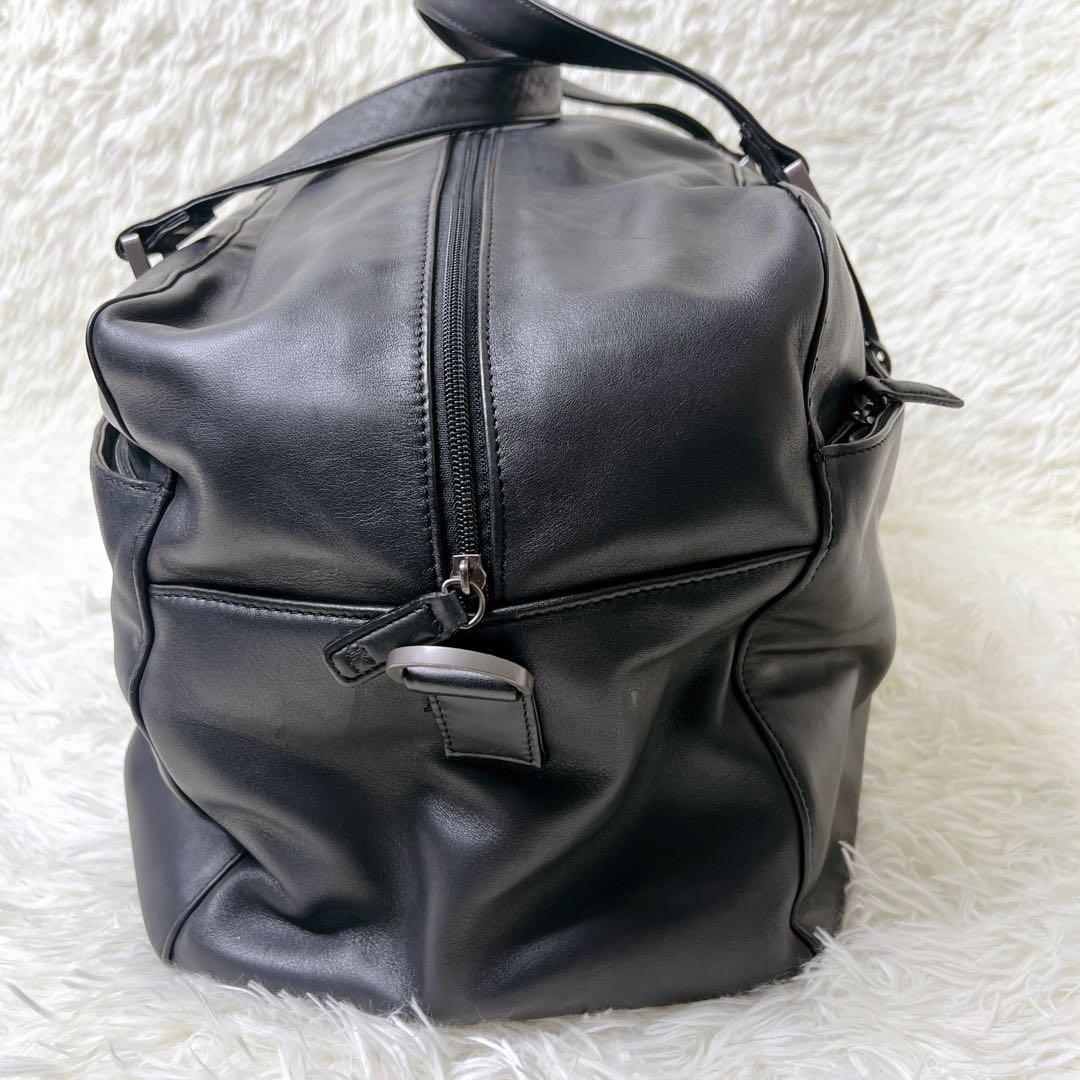   レザー ボストンバッグ 大容量 ブラック　2way