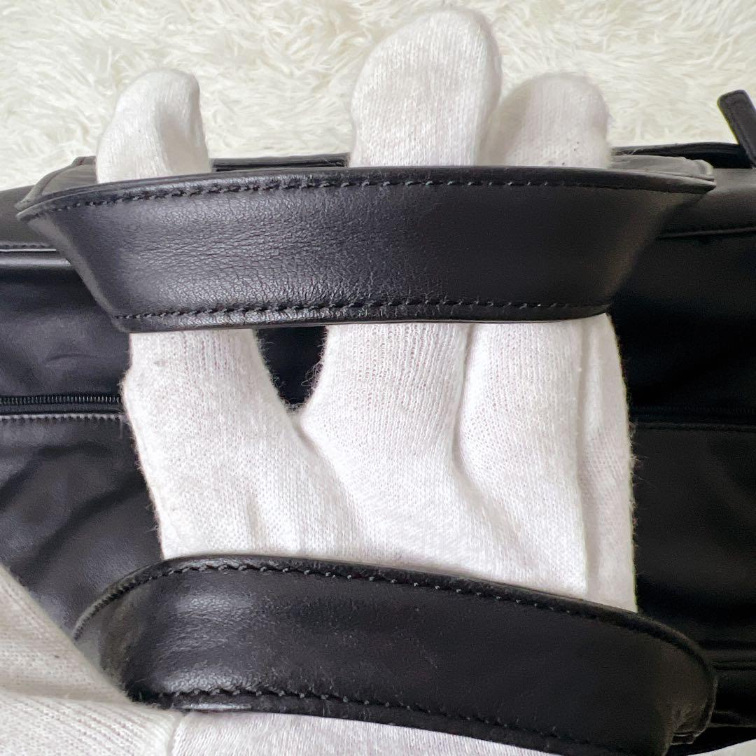   レザー ボストンバッグ 大容量 ブラック　2way