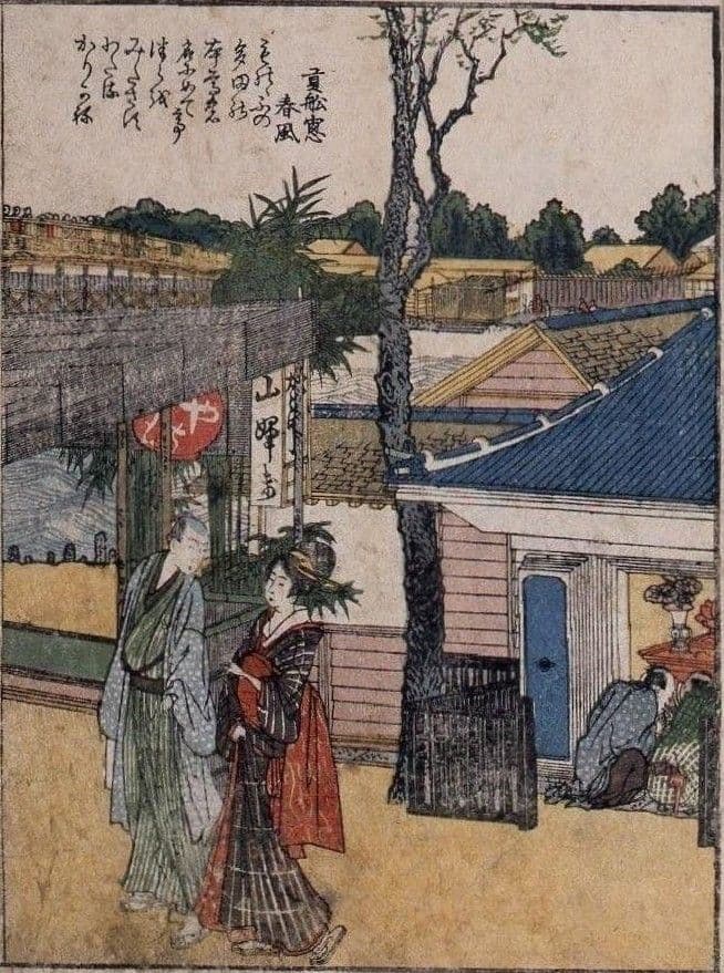 葛飾北斎作　浮世絵版画「絵本　隅田川両岸一覧」中巻　越前和紙複製画