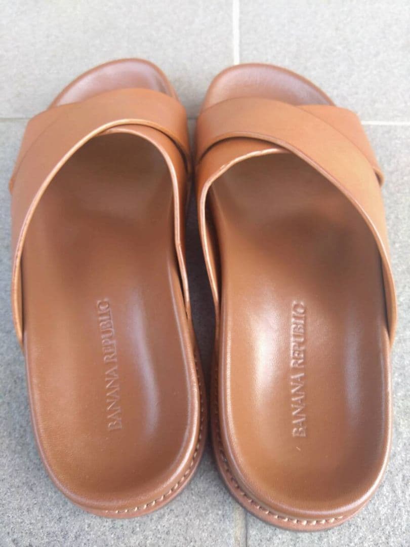 BANANA REPUBLIC メンズサンダル レザースライドサンダル　Lサイズ