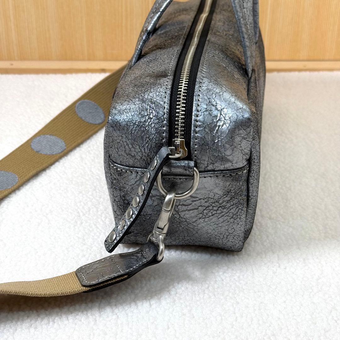 DEUX MILLE シープレザー　2way ショルダーバッグ　ドット柄　美品