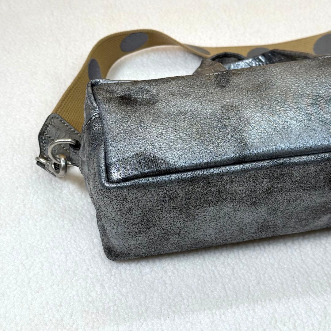 DEUX MILLE シープレザー　2way ショルダーバッグ　ドット柄　美品