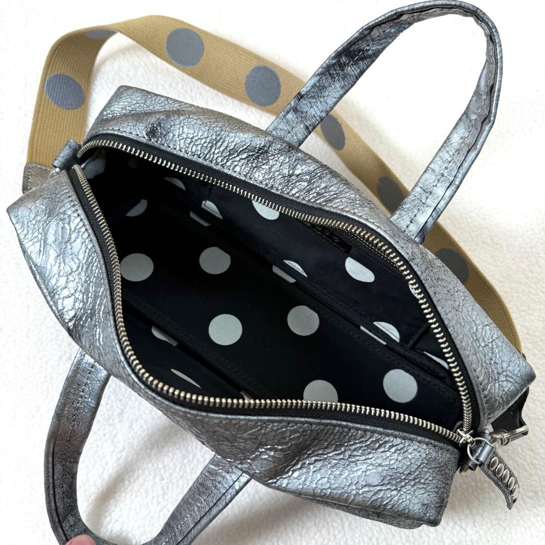 DEUX MILLE シープレザー　2way ショルダーバッグ　ドット柄　美品
