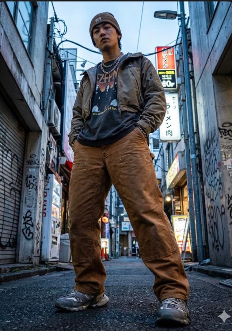 376 Carhartt B01 ダブルニー USA製 ブラウン