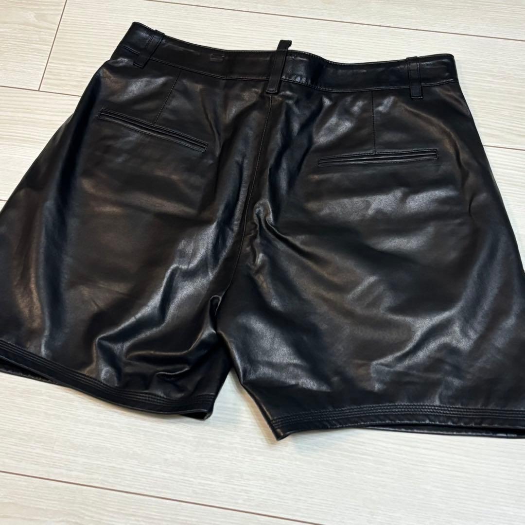 ディースクエアード　ショートパンツ　レザー100%　ラムレザー　羊革　ショーパン