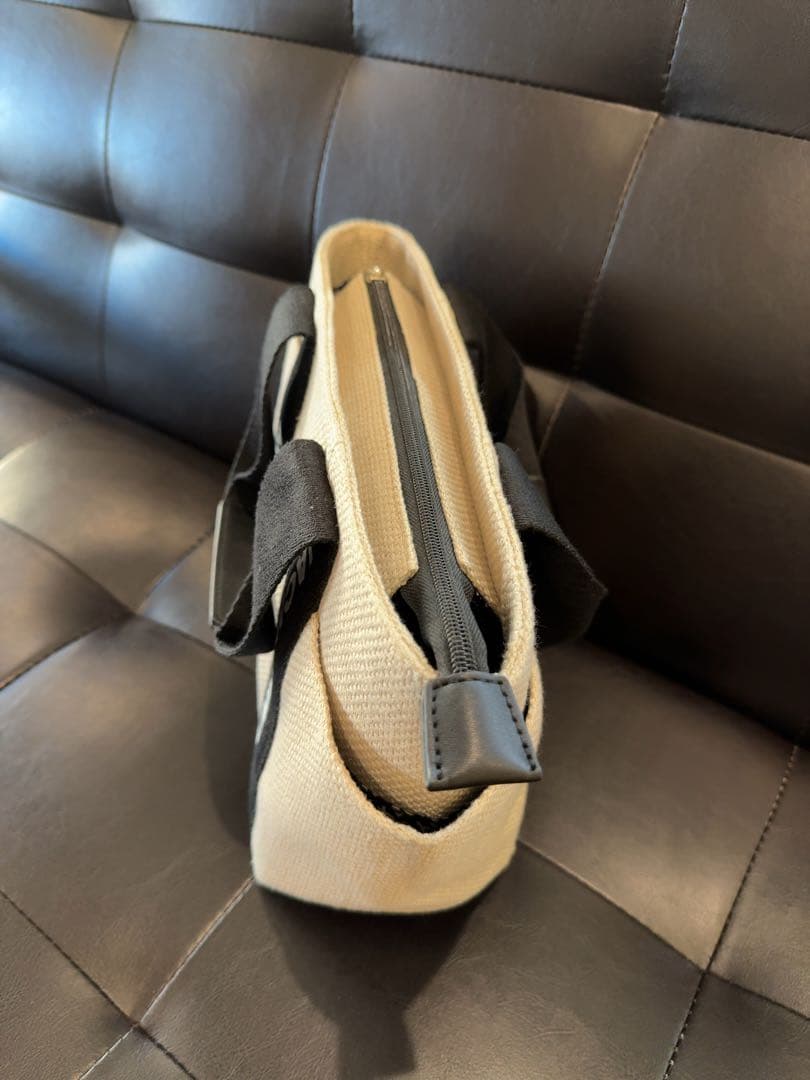 【未使用】JACKBUNNY ラウンドバッグ リネン　ベージュ・ブラック