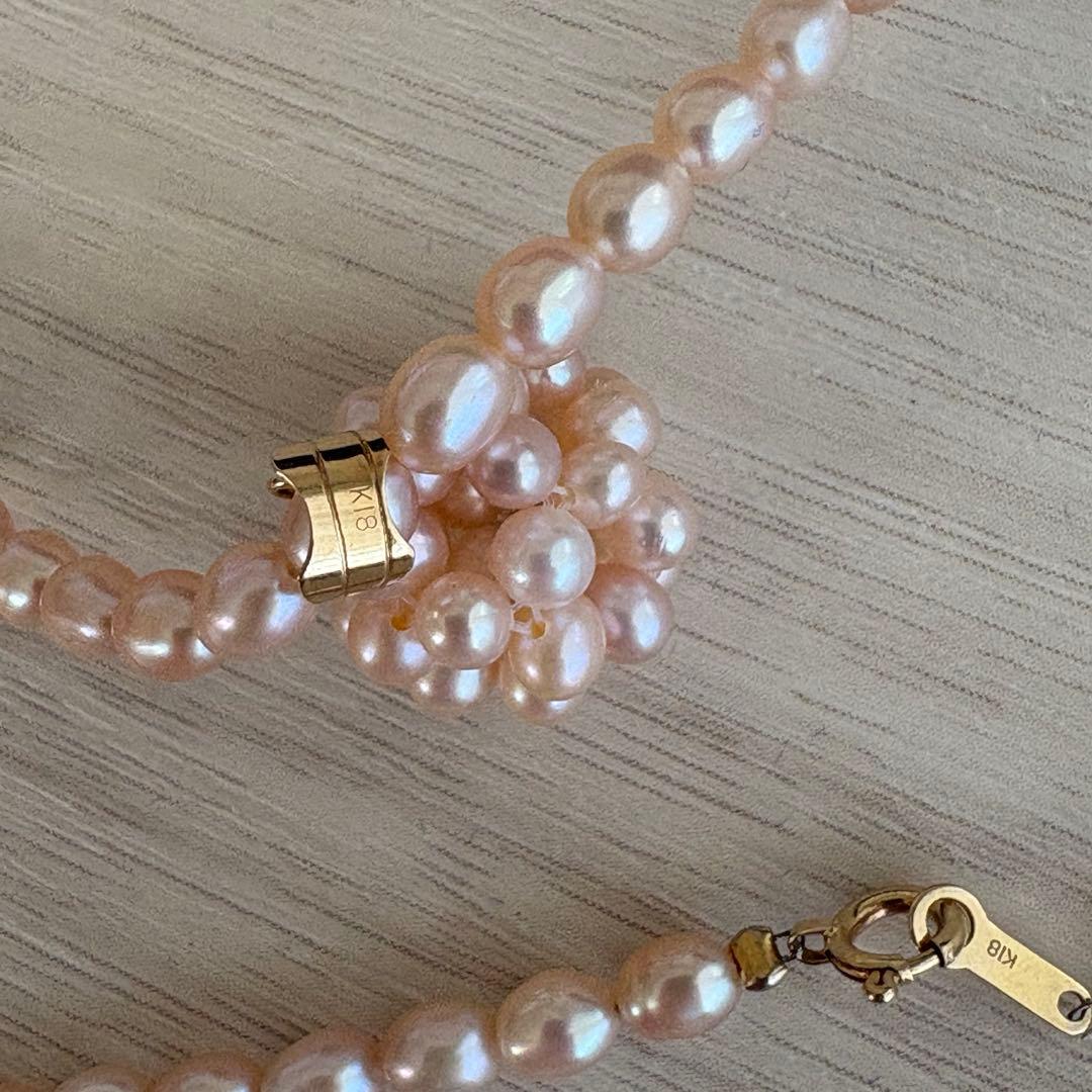 パールネックレス　ペンダント　淡水パール　ベビーパール　k18 18金 真珠