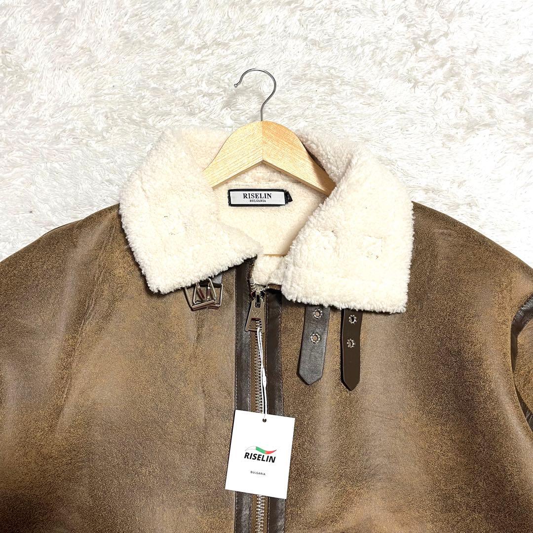 ✨新品未使用✨RISELIN リアルムートンジャケット 羊革 B-3 XLサイズ