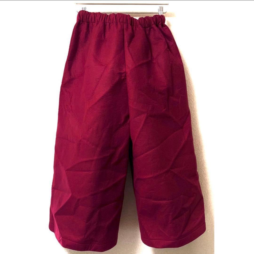 21aw コムデギャルソン コムコム フェルト ワイドパンツ レッド S
