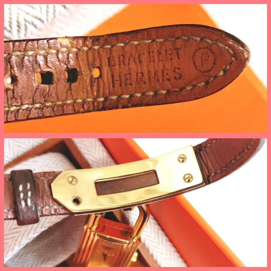 【正規品】エルメスHERMESケリーウォッチレディース腕時計 茶ゴールド鑑定済