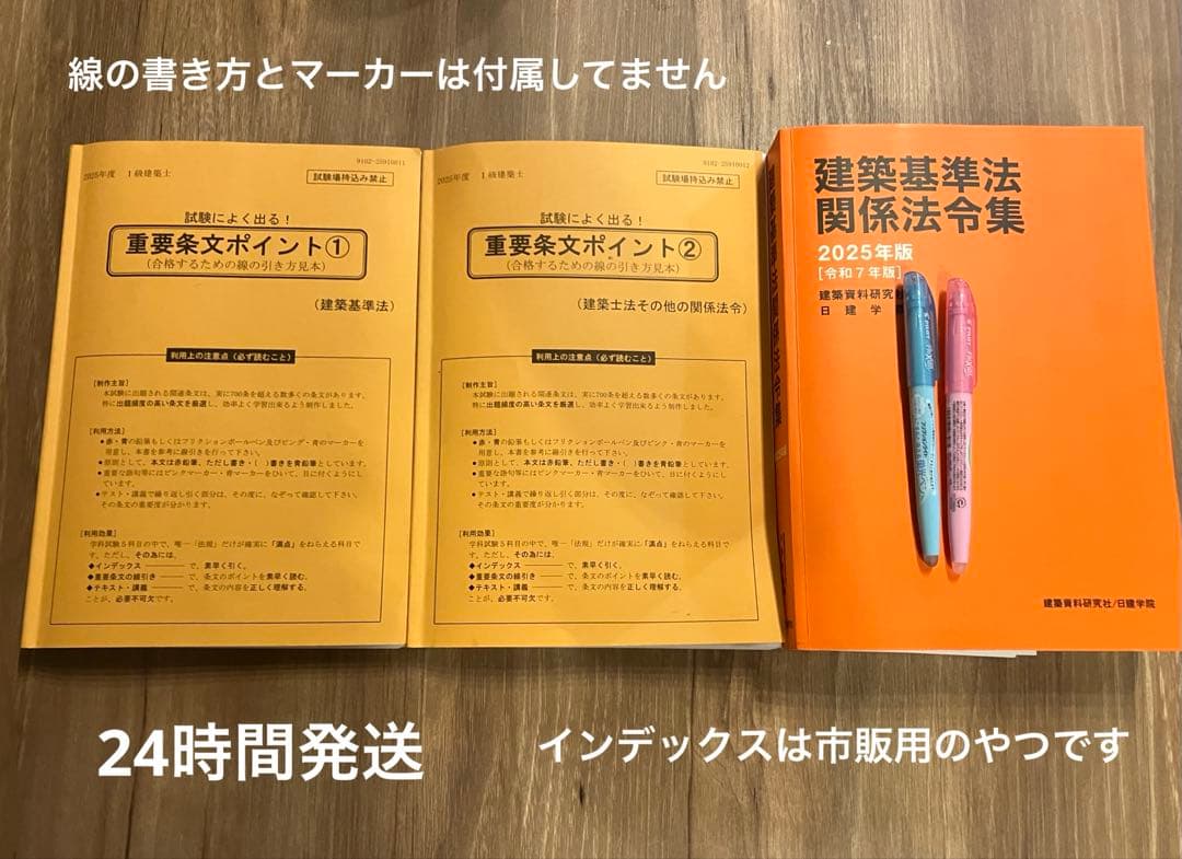 今週限定　 建築基準法関係法令集 2025年版/一級用/アンダーライン済み