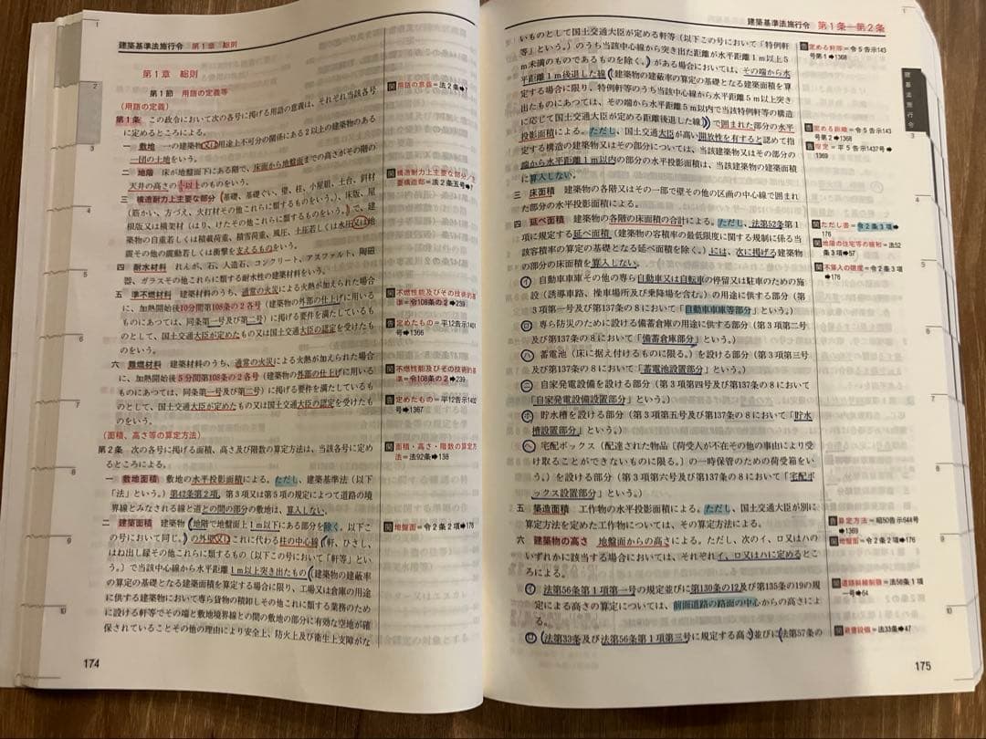 今週限定　 建築基準法関係法令集 2025年版/一級用/アンダーライン済み