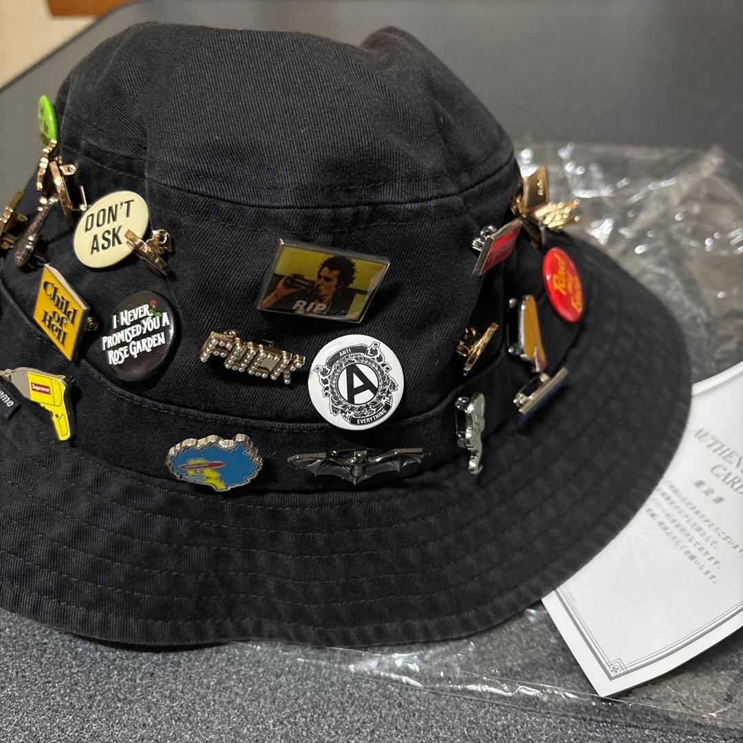 Supreme バケットハット ピンバッジ付き