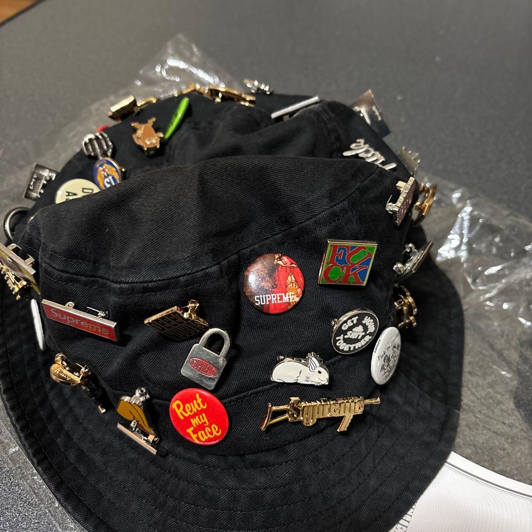 Supreme バケットハット ピンバッジ付き