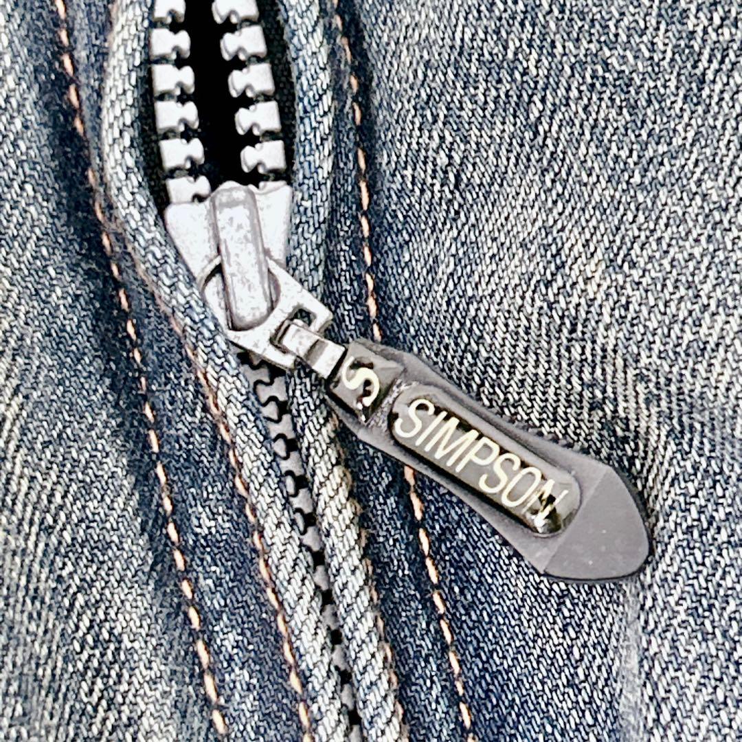 SIMPSON デニム レーシング　ジャケット 中綿 M 刺繍ロゴ　シンプソン