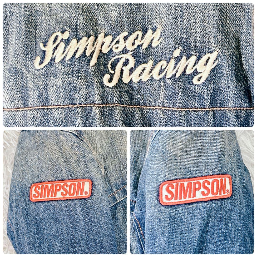 SIMPSON デニム レーシング　ジャケット 中綿 M 刺繍ロゴ　シンプソン