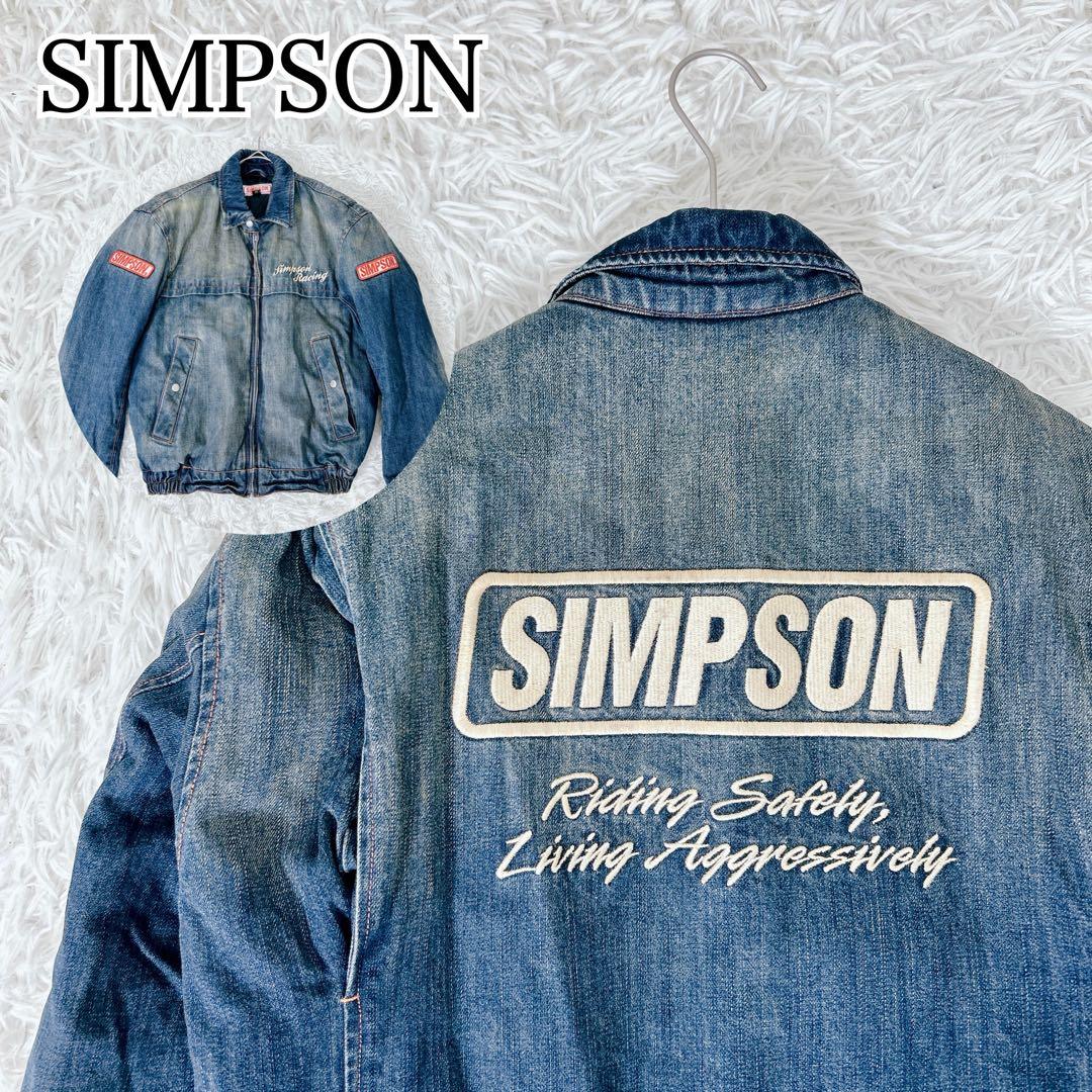 SIMPSON デニム レーシング　ジャケット 中綿 M 刺繍ロゴ　シンプソン