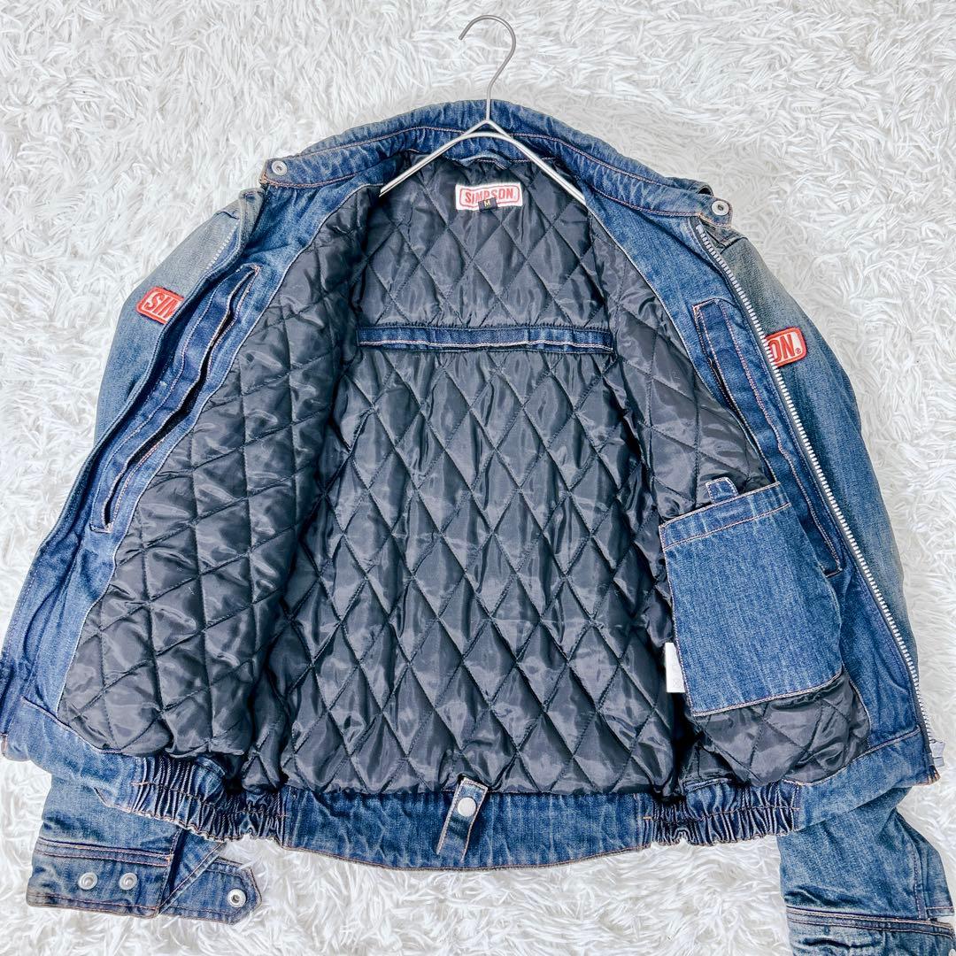 SIMPSON デニム レーシング　ジャケット 中綿 M 刺繍ロゴ　シンプソン